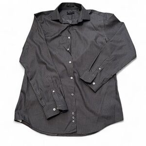 Kenneth Cole Charcoal Striped Button Down Shirt
